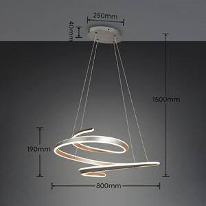 Trio Lighting LED závěsné světlo Arlington, matný nikl, délka 80 cm, kov,, stmívatelný, Hliník / šedá / zinek, Obývací pokoj / jídelna, kov, Moderní
