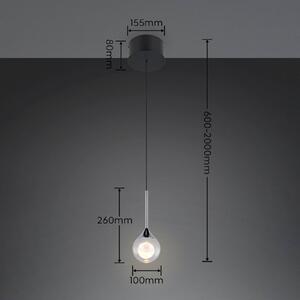 Trio Lighting Závěsné světlo Calista, chromová, Ø 10 cm, kov/sklo,, stmívatelný, Chrom / stříbro, Obývací pokoj / jídelna, kov, Moderní
