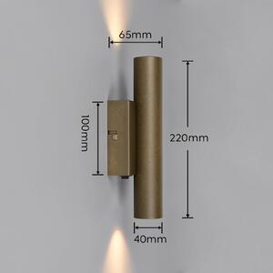 Trio Lighting Nástěnné bodové svítidlo Dara, výška 22 cm, platinová barva, kov, 2ramenné, Hliník / šedá / zinek, Obývací pokoj / jídelna, kov, Moderní