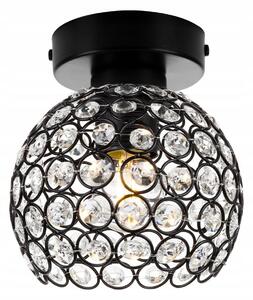 Stropní svítidlo Crystal, 1x černé křišťálové stínítko