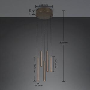 Trio Lighting LED závěsné světlo Arimato, Ø 35 cm, platinová barva, kov,, Hliník / šedá / zinek, Obývací pokoj / jídelna, kov, Moderní