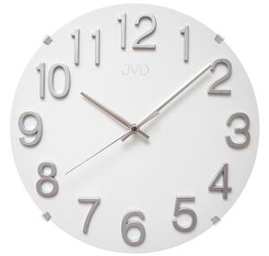 Skleněné kulaté čitelné nástěnné hodiny JVD HT98.5 (čitelné hodiny s vypouklým designovým sklem)