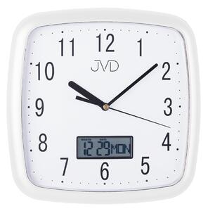 Plastové hodiny JVD DH615.4 - bílé s datumem a kalendřem (digitální) (s LCD kalendářem)