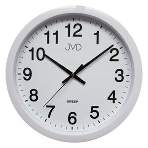 Bílé plastové nástěnné netikající tiché hodiny JVD sweep HP611.1
