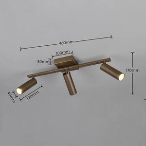 Trio Lighting Stropní bodové světlo Dara, délka 46 cm, platinově zbarvený kov, 3ramenný, Hliník / šedá / zinek, Obývací pokoj / jídelna, kov, Moderní