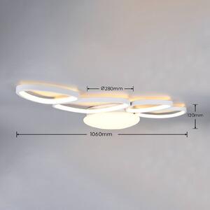 Trio Lighting LED stropní svítidlo Amelio, bílé, 102 cm, dálkové ovládání, stmívatelný, Bílá / opál, Obývací pokoj / jídelna, Plast, Moderní