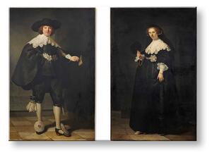 Obraz na plátně Rembrandt - Portréty Martena Soolmanse a Oopjena Coppita (reprodukce obrazů)