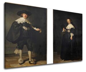 Obraz na plátně Rembrandt - Portréty Martena Soolmanse a Oopjena Coppita (reprodukce obrazů)