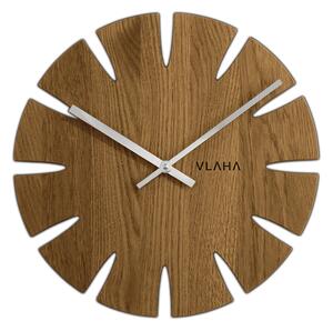 VLAHA Dubové hodiny vyrobené v Čechách se stříbrnými ručkami VCT1014