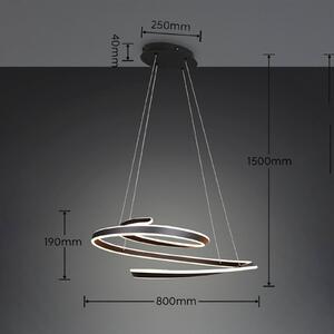 Trio Lighting LED závěsné světlo Arlington, matná černá, délka 80 cm, kov,, stmívatelný, Černá, Obývací pokoj / jídelna, kov, Moderní