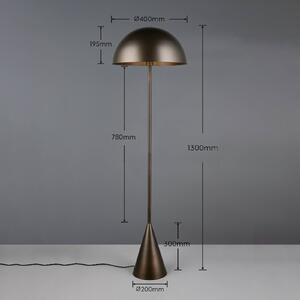 Trio Lighting Stojací lampa Alfie, platinová barva, výška 130 cm, kov, E27, Hliník / šedá / zinek, Obývací pokoj / jídelna, kov