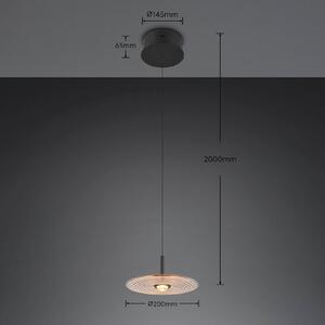 Trio Lighting Závěsné světlo Sirena, černá/jantarová, Ø 20 cm, sklo,, stmívatelný, Černá, Obývací pokoj / jídelna, kov