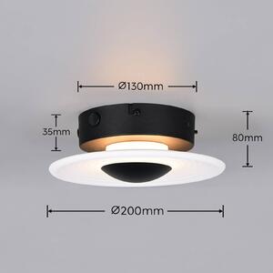 Trio Lighting LED nástěnné světlo Sirena, bílá, Ø 20 cm, sklo,, stmívatelný, Bílá / opál, Obývací pokoj / jídelna, kov