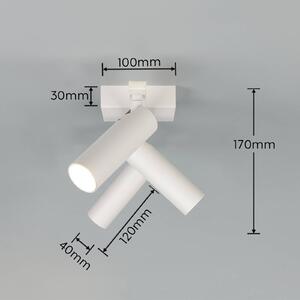 Trio Lighting Stropní bodové světlo Dara, délka 46 cm, šedý, kov, 3ramenný., Hliník / šedá / zinek, Obývací pokoj / jídelna, kov, Moderní