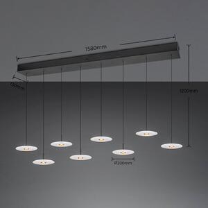 Trio Lighting LED závěsné světlo Sirena, bílá, délka 167 cm, sklo, 8žárovková, stmívatelný, Bílá / opál, Obývací pokoj / jídelna, kov