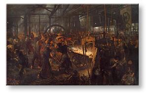Obraz na plátně Adolph Menzel - Válcovna železa (reprodukce obrazů)