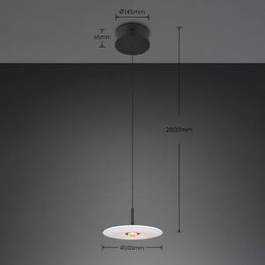 Trio Lighting LED závěsné světlo Sirena, bílá, Ø 20 cm, sklo,, stmívatelný, Bílá / opál, Obývací pokoj / jídelna, kov