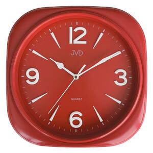 Plastové pastelové nástěnné tiché netikající dětské hodiny JVD HX2444.3 (červené pastelové dětské nástěnné hodiny)