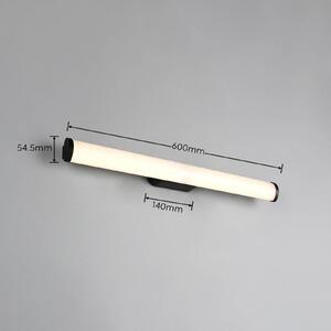 Trio Lighting LED nástěnné světlo Ernesto, černá, šířka 60 cm, 3 000 K, IP44, Černá, Koupelna, kov, Moderní