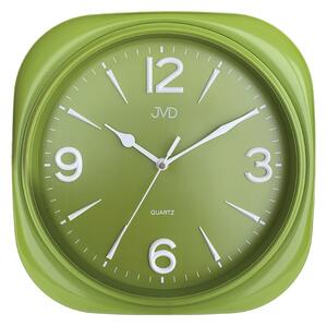 Plastové pastelové nástěnné tiché netikající dětské hodiny JVD HX2444.2 (zelené pastelové dětské nástěnné hodiny)