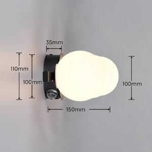 Trio Lighting Nástěnné světlo Alfio, 50 cm, černé, kov/sklo, IP44, 3 žárovky, Černá, Koupelna, kov, Moderní