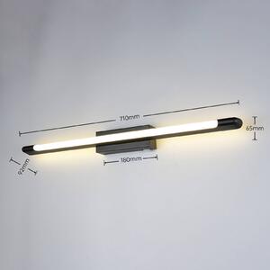 Trio Lighting LED nástěnné světlo Alberto, černá, šířka 71 cm, IP44, stmívatelný, Černá, Koupelna, kov, Moderní