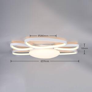 Trio Lighting LED stropní svítidlo Amelio, bílé, 85 cm, dálkové ovládání, stmívatelný, Bílá / opál, Obývací pokoj / jídelna, Plast, Moderní