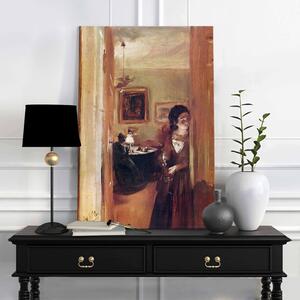 Obraz na plátně Adolf Menzel - Obývací pokoj s umělcovou sestrou (reprodukce obrazů)