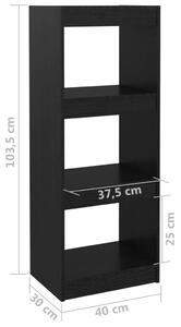 Knihovna Roully - 40x30x103,5 cm | černá