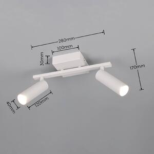 Trio Lighting Stropní bodové světlo Dara, délka 28 cm, šedý, kov, 2křídlý., Hliník / šedá / zinek, Obývací pokoj / jídelna, kov, Moderní