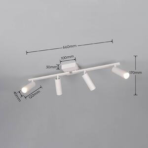 Trio Lighting Stropní bodové světlo Dara, délka 66 cm, šedý, kov, 4ramenný, Hliník / šedá / zinek, Obývací pokoj / jídelna, kov, Moderní