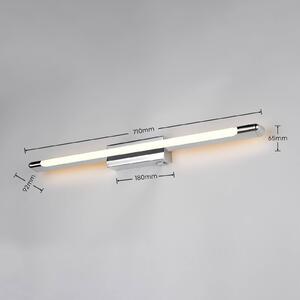 Trio Lighting LED nástěnné světlo Alberto, chrom, šířka 71 cm, kov, IP44, stmívatelný, Chrom / stříbro, Koupelna, kov, Moderní