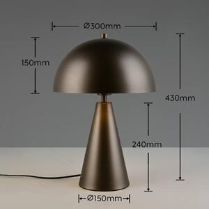 Trio Lighting Stolní lampa Alfie, platinová barva, výška 43 cm, kov, E27, Hliník / šedá / zinek, Obývací pokoj / jídelna, kov