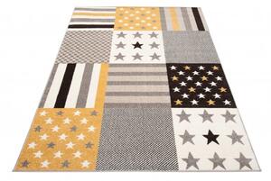 Makro Abra Moderní kusový koberec FIESTA 36302/37226 šedý / žlutý Rozměr: 80x150 cm