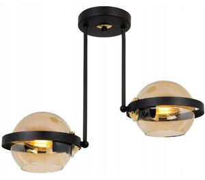 Stropní svítidlo Ring, 2x medové skleněné stínítko, (výběr ze 3 barev uchycení)