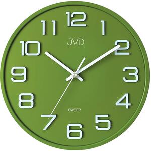 Plastové pastelové nástěnné tiché netikající dětské hodiny JVD HX2472.2 (zelené pastelové nástěnné hodiny)