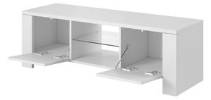 Televizní stolek WEST bílý / šedá lesk