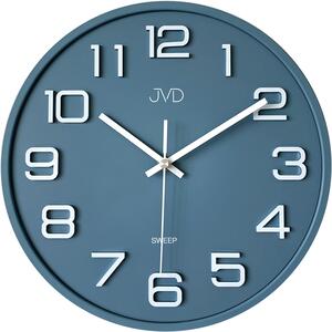 Plastové pastelové nástěnné tiché netikající dětské hodiny JVD HX2472.4 (modré pastelové nástěnné hodiny)