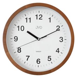 Dřevěné netikající tiché nástěnné hodiny JVD NS19019/41 (tiché dřevěné hodiny)