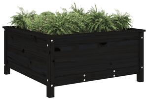 Zahradní truhlík černý 82,5 x 82,5 x 39 cm masivní borové dřevo