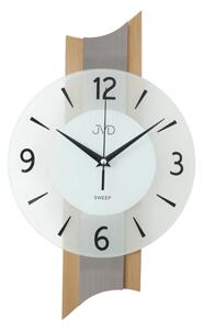 Skleněné dřevěné netikající tiché nástěnné hodiny JVD NS19034.1 (POŠTOVNÉ ZDARMA!!!)