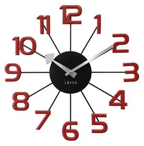 Továrna na čas Černo-červené moderní hodiny LAVVU DESIGN Numerals LCT1043