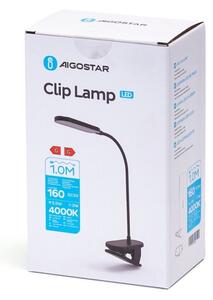 Aigostar - LED Stmívatelná nabíjecí stolní lampa s klipem LED/2,5W/5V černá