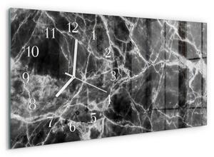 Skleněné hodiny horizontální Černý mramor zsppb-60x30-00295298