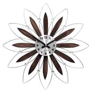 Dřevěné stříbrné hodiny LAVVU CRYSTAL Flower s čísly LCT1113 ( POŠTOVNÉ ZDARMA!!)