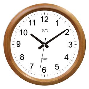 Dřevěné netickající tiché nástěnné hodiny JVD NS8017.3 (POSLEDNÍ KS NA PRODEJNĚ V DOMAŽLICÍCH!! - 2KS)