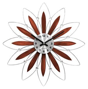 Dřevěné stříbrné hodiny LAVVU CRYSTAL Flower s čísly LCT1114 (POŠTOVNÉ ZDARMA!!)