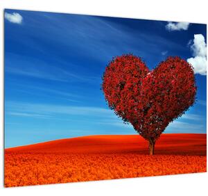 Skleněný obraz - Srdce ze stromu (70x50 cm)