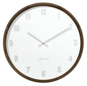 Tmavé dřevěné bílé hodiny LAVVU FADE LCT4061 (Tmavé dřevěné bílé hodiny LAVVU FADE LCT4061)