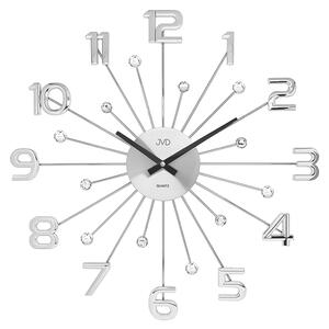 Luxusní designové kovové nástěnné stříbrné hodiny JVD HT109.1 (Luxusní designové kovové nástěnné stříbrné hodiny JVD HT109.1)
